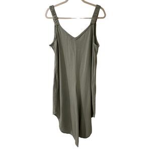 MSK Linen Blend Cropped Wide Leg Jumpsuit Lagenlook Light Sage Green XL